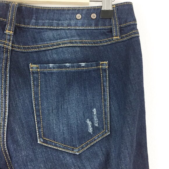 Cabi 3045 Jeans Womens 2 Blue Slim Boyfriend Straight Distressed Ankle Stretch - Picture 6 of 8